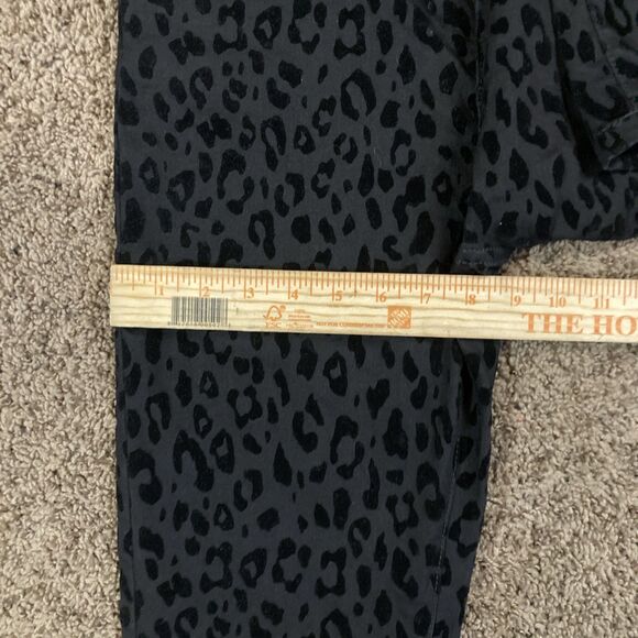 Nwt Forever 21 Womens Size 28 Black Leopard Velvet Print Skinny Jeans - Picture 7 of 10